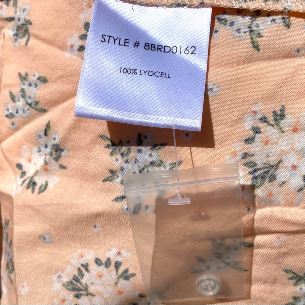 NWT BADGLEY MISCHKA STUDIO Floral Mango Peach Sleeveless Maxi Sun Dress Small - Picture 6 of 6